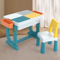 Multifunctional Easel Board Table & Chair Set - Green White-18