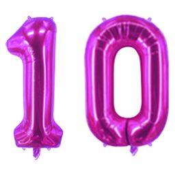 Party Anthem Number 10 Foil Balloon - Pink-image-54