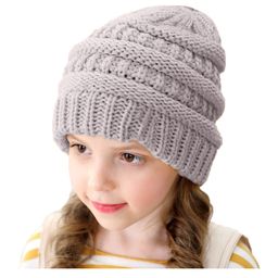 SYGA Winter Woolen Hat Knitted Warm Wool Hat Beige - Diameter 16 cm-image-68