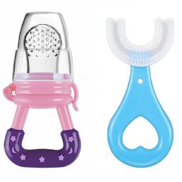 NeonateCare Fruit Nibbler & U-Shaped Toothbrush for Kids - Multicolour ( Color and design may vary)-28