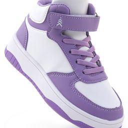 Pine Kids Sneaker with Velcro Closure - White & Purple-picture-10