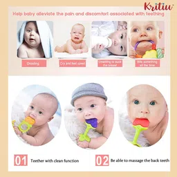 Kritiu Set Of 4 Silicone Fruit Shape Stand Teether image 4