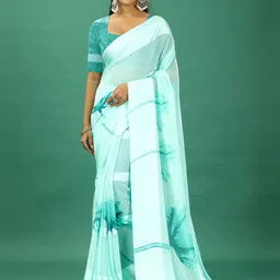 NIRMAL CREATION Floral Printed Satin Saree-image-94