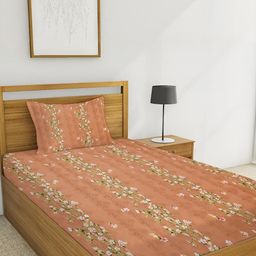 IVAZA Orange Pure Cotton 330 TC Bedsheets-image-74