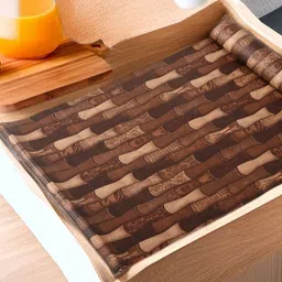 REVEXO Brown Printed Water-Resistant Shelf Liner-15