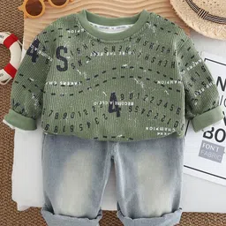 StyleCast x Revolte Boys Printed Pure Cotton T-shirt with Jeans-picture-11