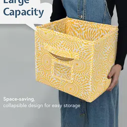 Kuber Industries Yellow & White 2 Pieces Printed Multi-Utility Organisers image 5