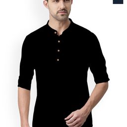 univibe Selection Of 2 Mandarin Collar Pure Cotton Straight Kurtas-image-54