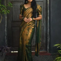 AMRUTKALA SAREES Woven Design Zari Silk Blend Banarasi Saree-image-94