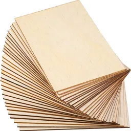 60 Pcs 6x4 Inch Rectangle Basswood Sheets Unfinished Wood Thin Plywood Wooden Cut-outs-15