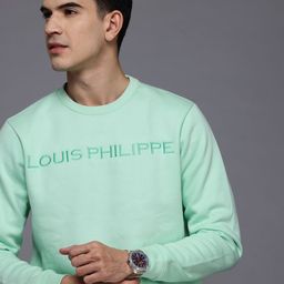 Louis Philippe Brand Name Embroidered Solid Sweatshirt-image-12