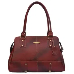 Genwayne Maroon Rivets Large Shoulder Handbag-image-63
