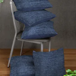 Romee Blue Chenille Cushion Covers (40 x 40 cm) - Set of 5-6