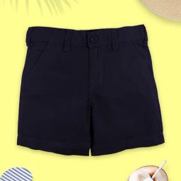 Kiddopanti Navy Cotton Regular Shorts-image-73