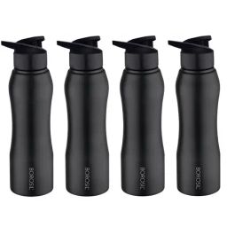 ?Borosil Water Bottle with Single Wall & Leakproof Set of 4 (Black, ?750 ml)-25