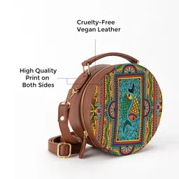 Kalankit Graphic Printed Structured Sling Bag image 3