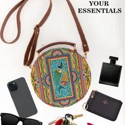 Kalankit Graphic Printed Structured Sling Bag image 4