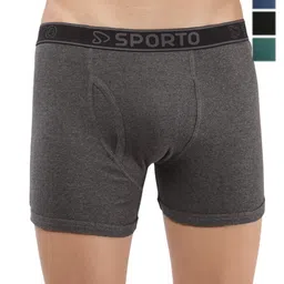 Sporto by Macho Men Pack Of 4 Short Trunks Sprto_M1030-A1-Dnm1-Olv1-Prt1-S-picture-33