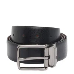 TOMMY HILFIGER Snowmas Black & Tan Leather Reversible Belt For Men-image-59