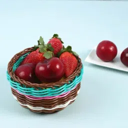 Chumbak Frosted Pudding Multicolor Fruit Basket - Set of 1-image-31