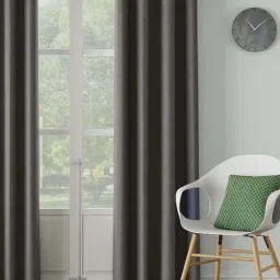 DDECOR Live Beautiful Brown Polyester 7 ft Door Curtain-image-0
