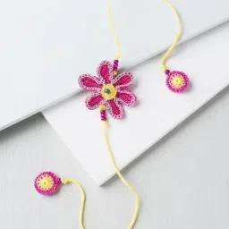 Fabindia Yellow & Pink Thread Rakhi-image-82