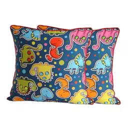 Swayam Multicolor Cotton 210 TC Kids Cushion Covers - Set of 2-28