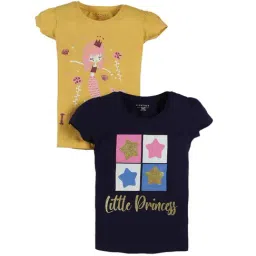 Plum Tree Kids Navy & Yellow Embellished T-Shirt (Pack Of 2)-image-23
