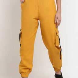 NEUDIS Yellow Regular Fit Cargos-image-25