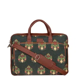ZOUK Green Jute Large Messenger Bag-34