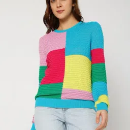 Vero Moda Multicolor Color-Block Sweater-image-3