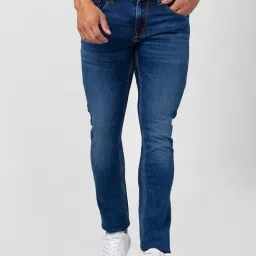 Spykar Mid Blue Cotton Slim Fit Jeans-picture-27