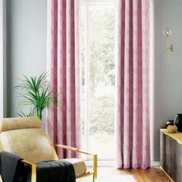 Bianca TREMEZZO Pink Faux Silk 9 Ft. Long Door Curtain - Set of 2-31