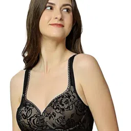 Triumph Black Embroidered Half Coverage Everyday Bra-picture-20