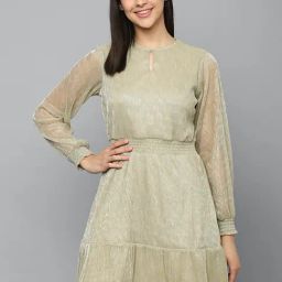 Allen Solly Beige A-Line Dress-image-47