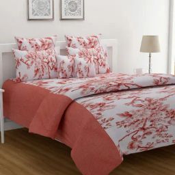 Swayam Green Cotton Floral King Bed Sheets 2 Pillow Covers-image-49