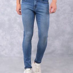 Crimsoune Club Blue Skinny Fit Solid Jeans-image-50