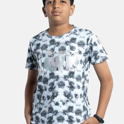 Kiddopanti Kids Black & White Printed T-Shirt-4