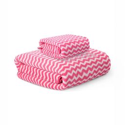 Myntra Elegant Homes Pink & Off White 2 Pieces Printed Microfiber 400 GSM Bath Towels-image-84