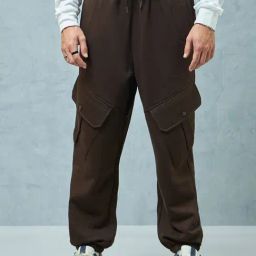 Bewakoof Brown Loose Fit Joggers-picture-0