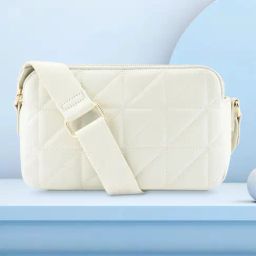 Fastrack White Textured Medium Sling Handbag-2
