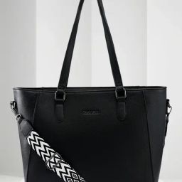Fastrack Black Solid Large Tote Handbag-image-36