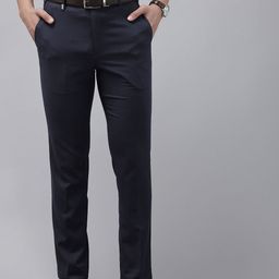 Park Avenue Men Checked Super Slim Fit Formal Trousers-image-27