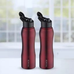 ?Borosil Water Bottle with Single Wall & Leakproof Set of 2 (Maroon, ?750 ml)-19