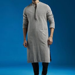 VASTRAMAY Men Embroidered Regular Thread Work Kurta with Churidar-picture-16