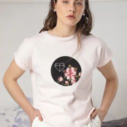 RAREISM Pink Cotton Printed Short Sleeves T-Shirt-14