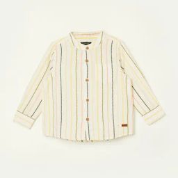 Juniors by Lifestyle Boys Off White Cotton Striped Shirts-image-71