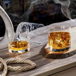 Troveas Transparent Cutwork Enigma Whiskey Glasses - Set of 2 (270 ml) image 2