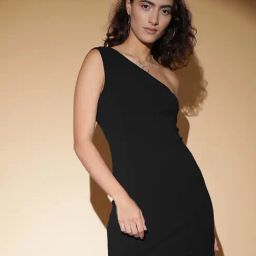 Kotty Black Slim Fit Bodycon Dress-image-54