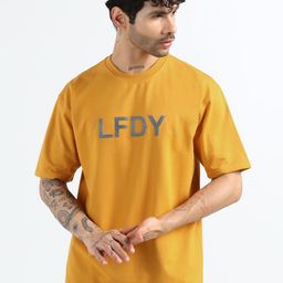 EXILION Typography Printed Round Neck Drop-Shoulder Sleeves Cotton Oversized T-shirt-picture-6